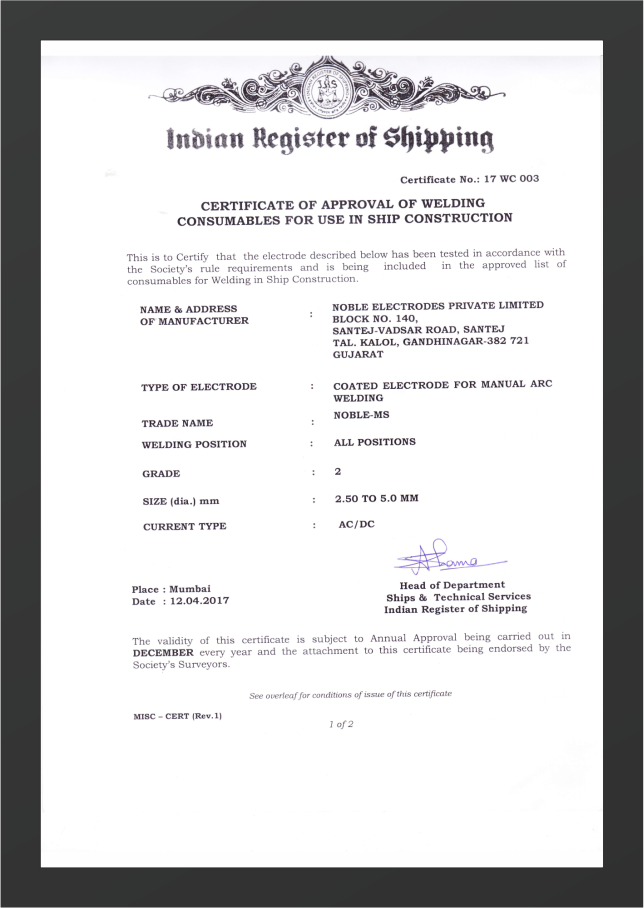 Certificate